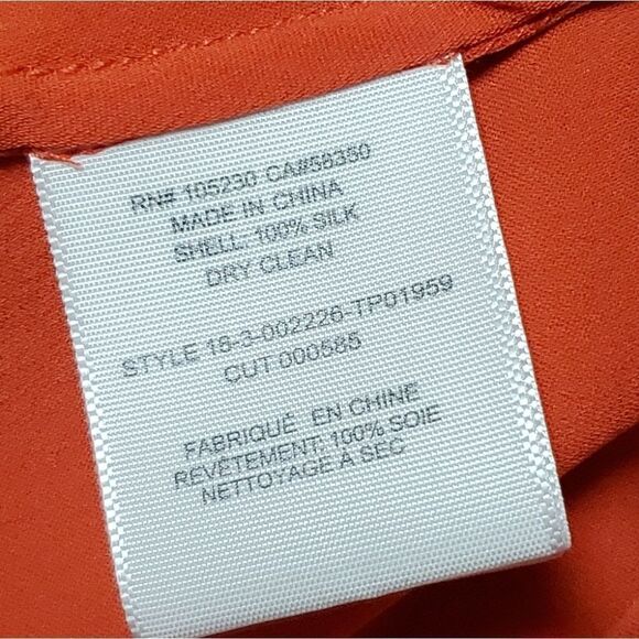 JOIE Ninarika Desert Rose Silk V-neck Hi-low Pleated Long Sleeve Blouse Small - Picture 12 of 12